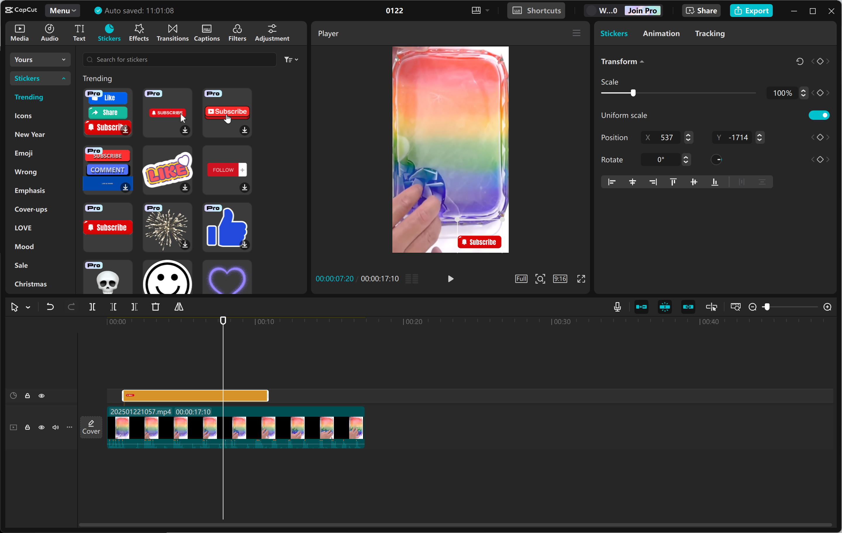 Bearbeitungsoberfläche des CapCut Desktop-Video-Editors - ein perfektes Werkzeug, um ansprechende schleimige ASMR-Shorts herzustellen