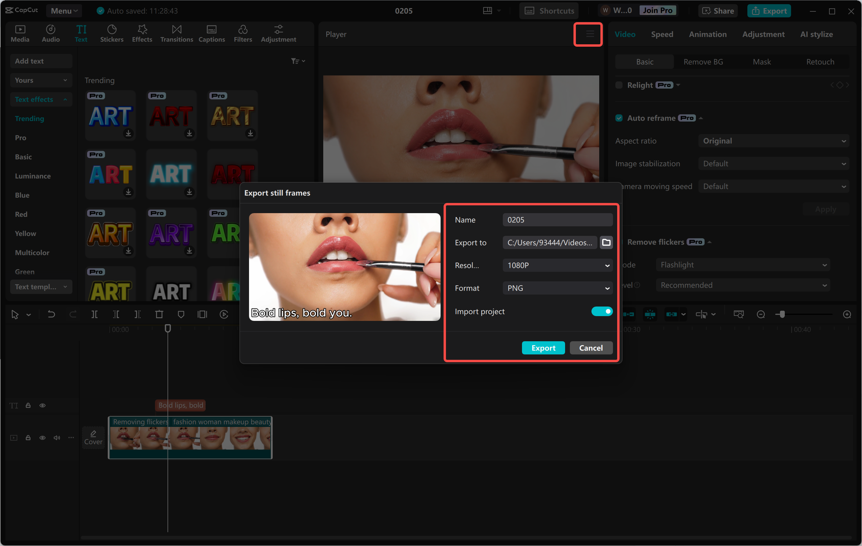 Exportieren eines Videos aus dem CapCut Desktop-Video-Editor