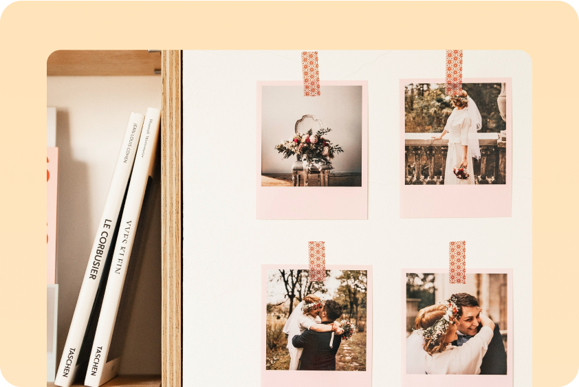 Make your picture wall interesting by applying grid images