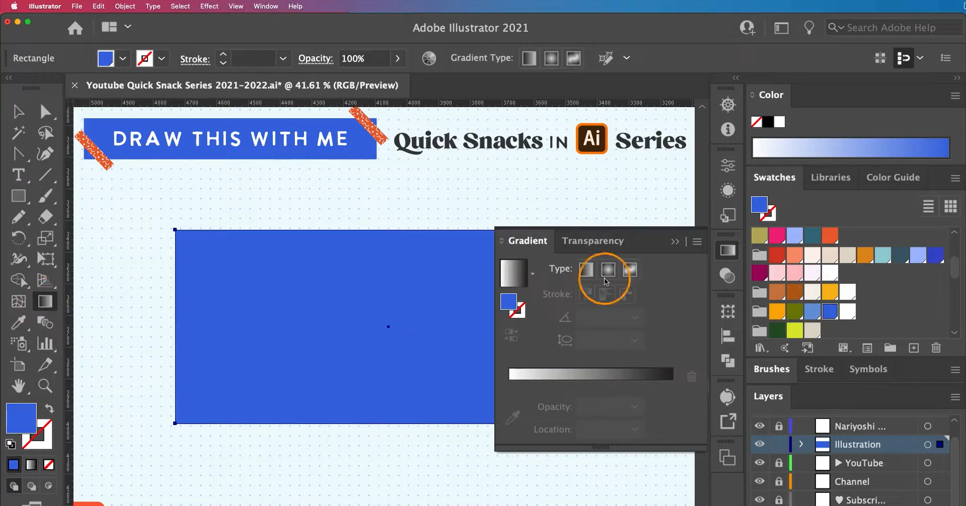 Creating a gradient background to use the grain effect in Illustrator