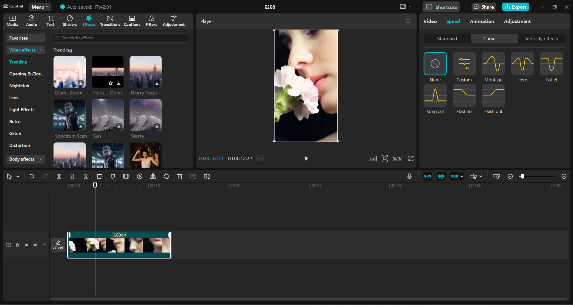 La interfaz del CapCut editor de video de escritorio - una herramienta fácil de usar para hacer ediciones estéticas de reel