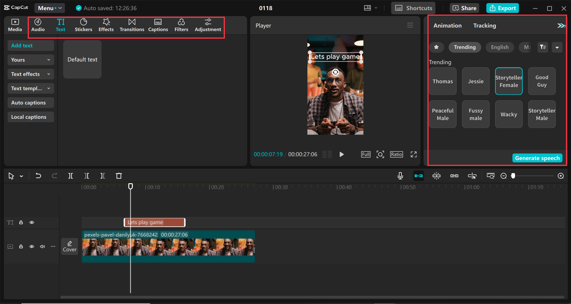 Meningkatkan video pendek di CapCut desktop editor video
