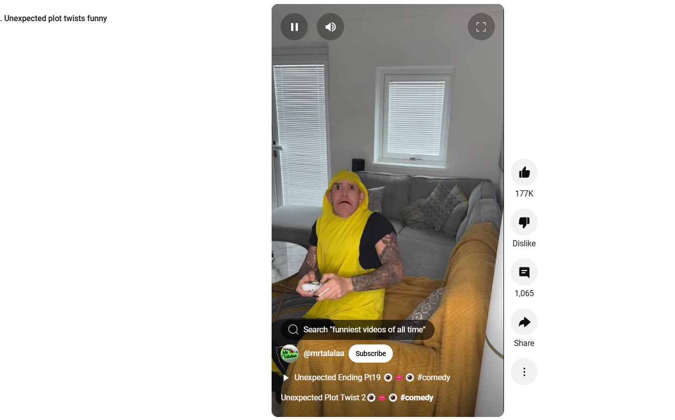 Reviravoltas inesperadas, curtas engraçados do YouTube