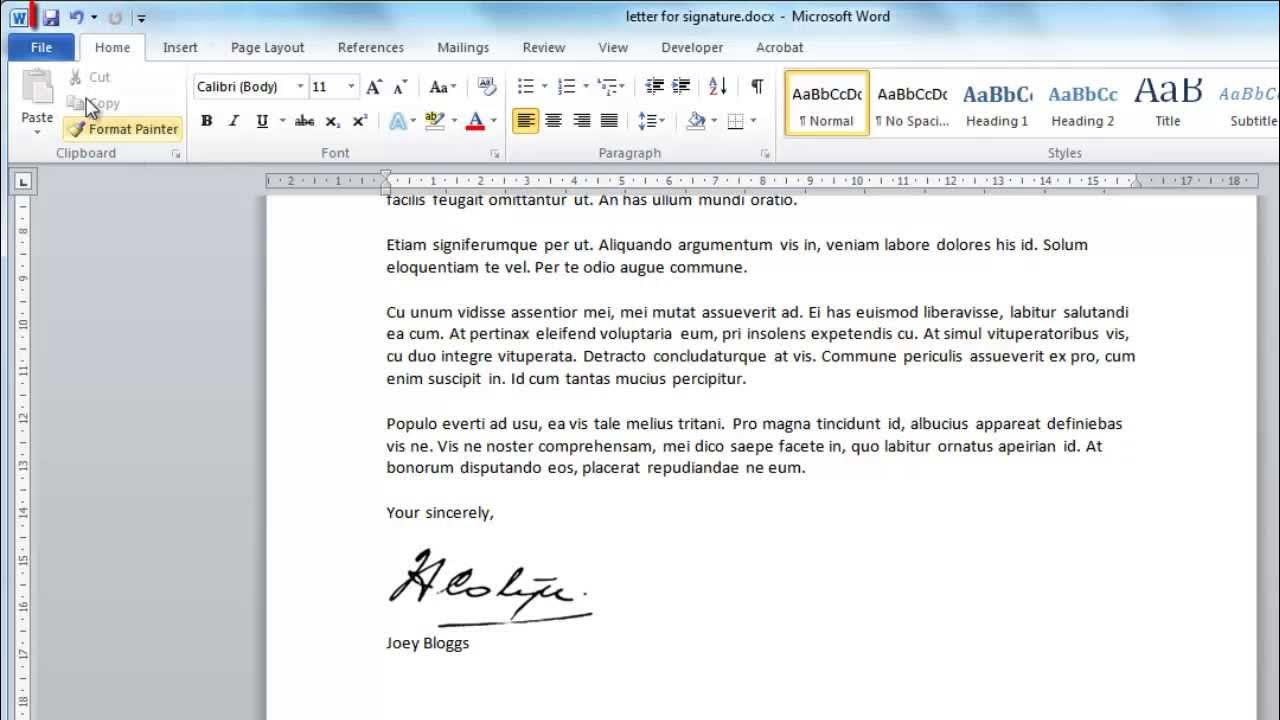 How do you create a digital signature in word
