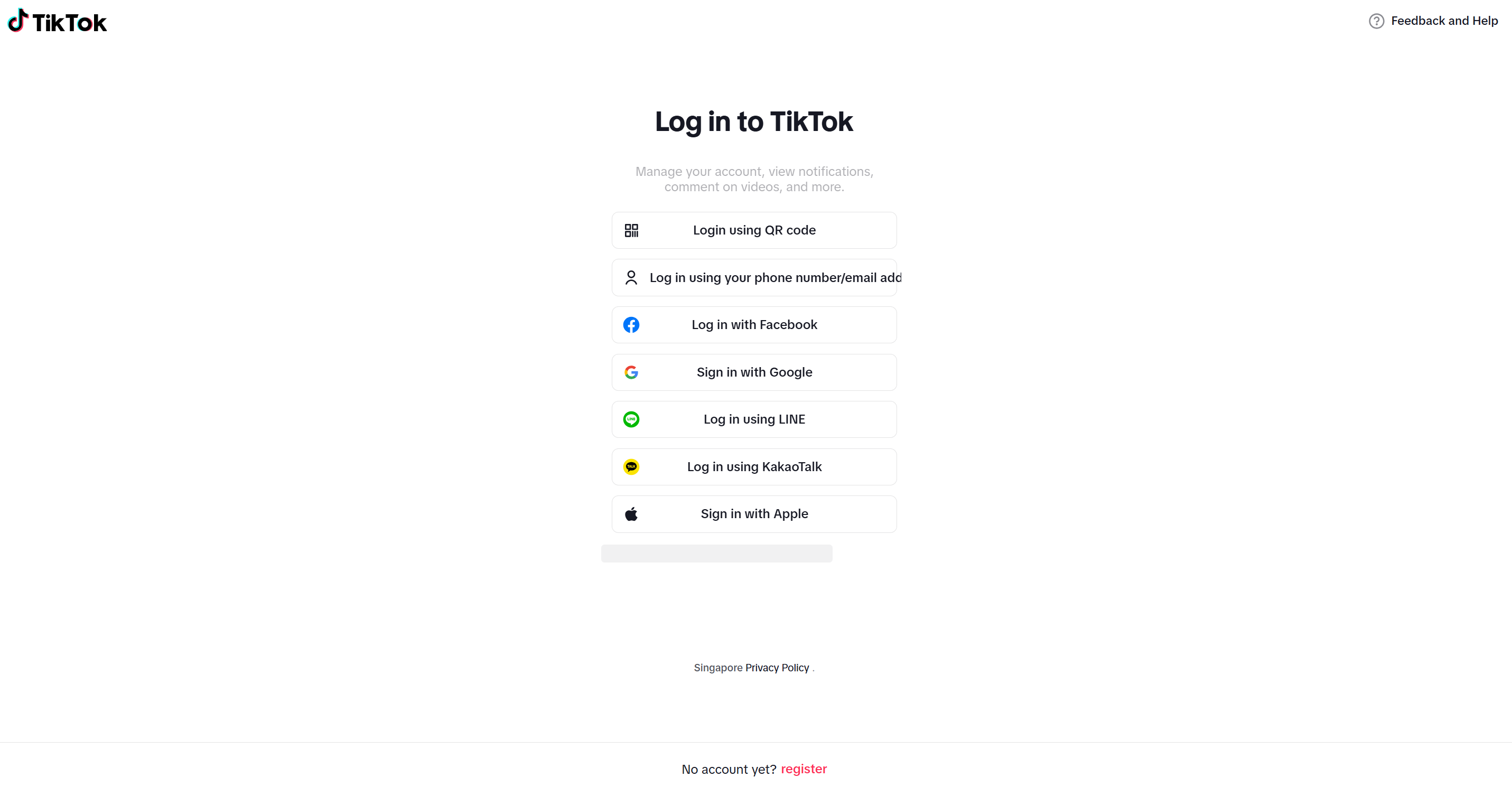 Masuk ke akun TikTok di desktop