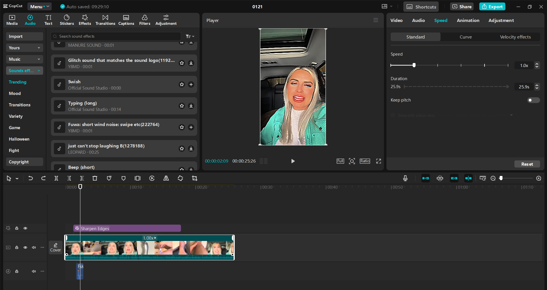 Schnittstelle der CapCut Desktop-Video-Editor Bearbeitung YouTubeShorts