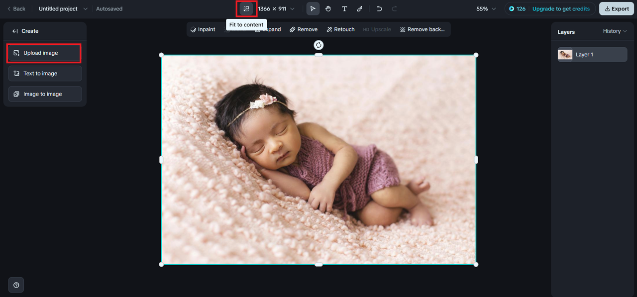 Carica la foto su tela