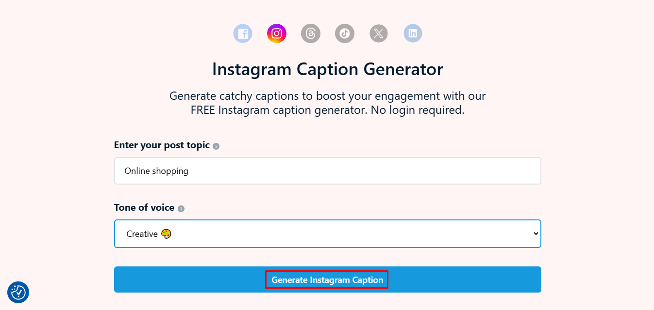 Interface of Mention - one of the best Instagram caption generator