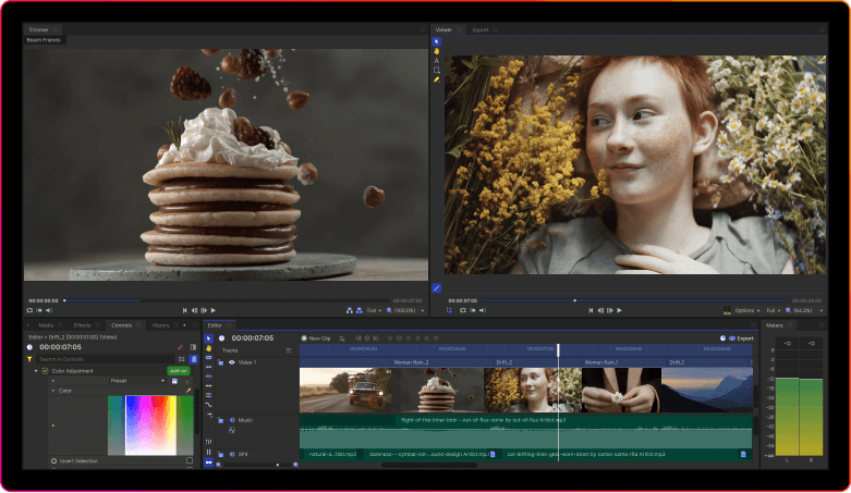 HitFilm Express video editor application for laptop