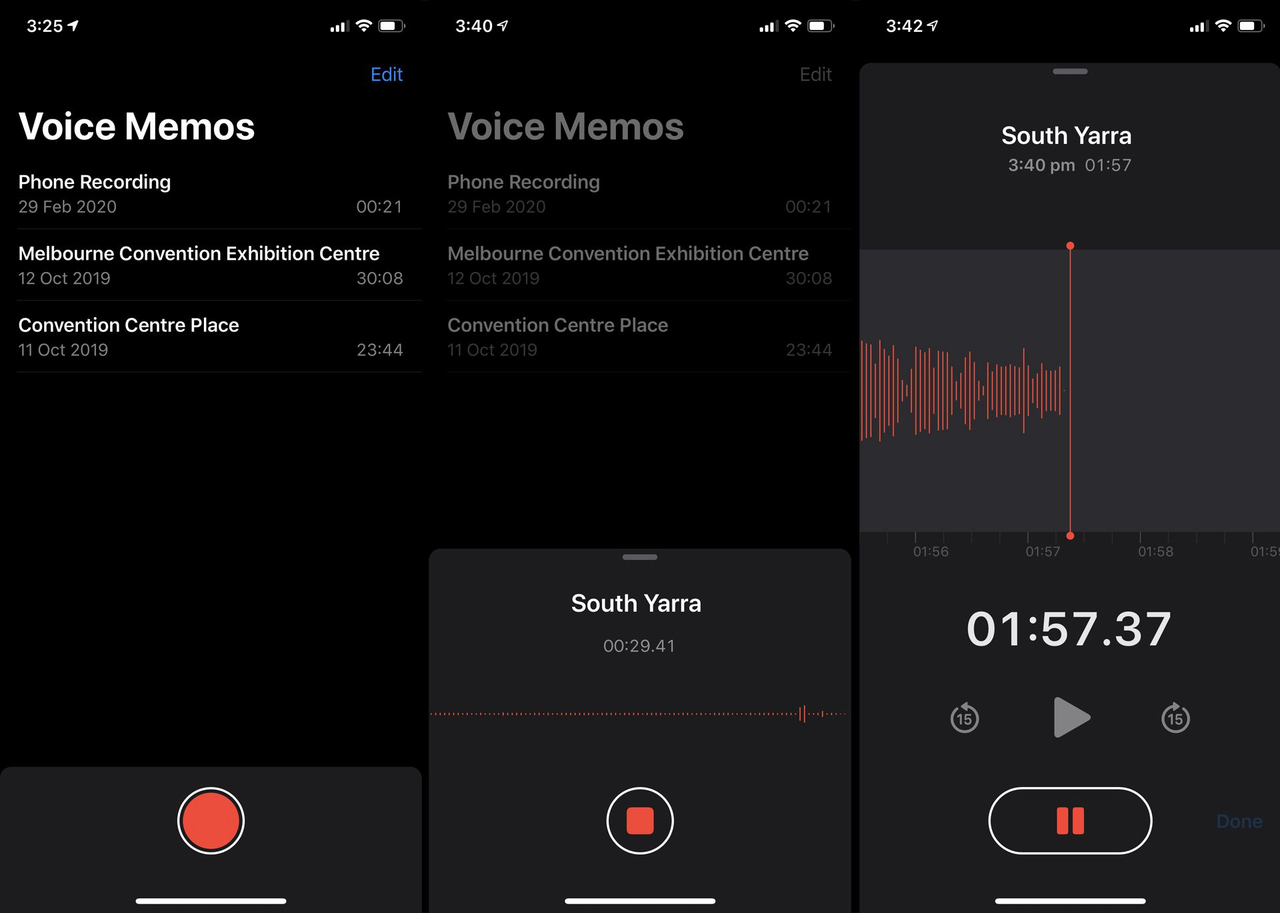 Record audio on iPhone