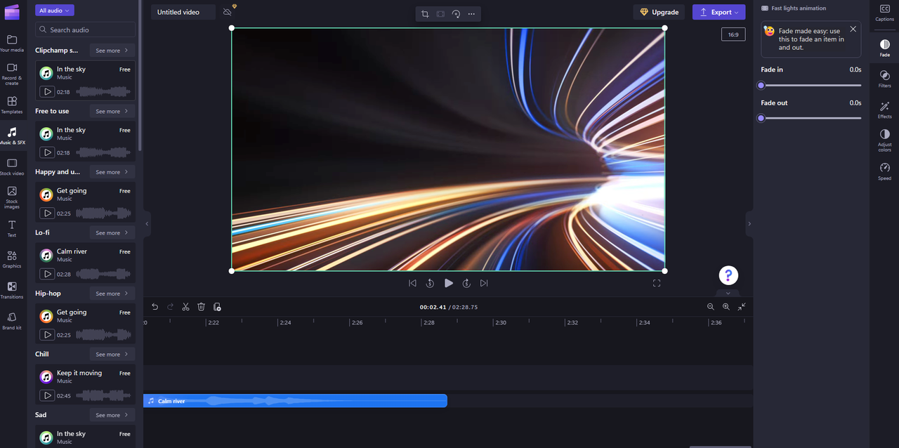 Clipchamp video audio editor - Step 2