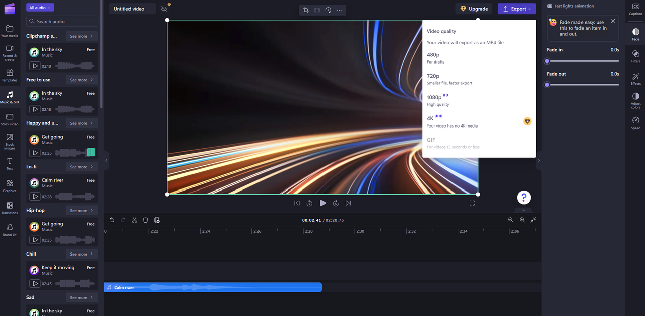 Clipchamp video audio editor - Step 3