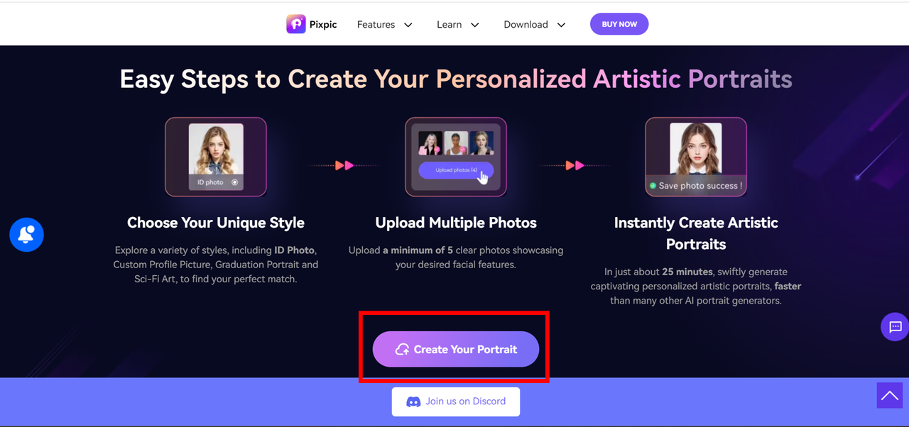 AI Portrait Apps Online - Media.io Step1