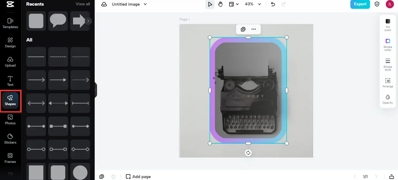 Add shapes flare for creative social media posts