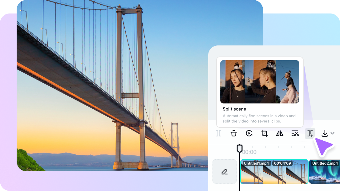 Split, trim, and cut scenes to perfection with just one click