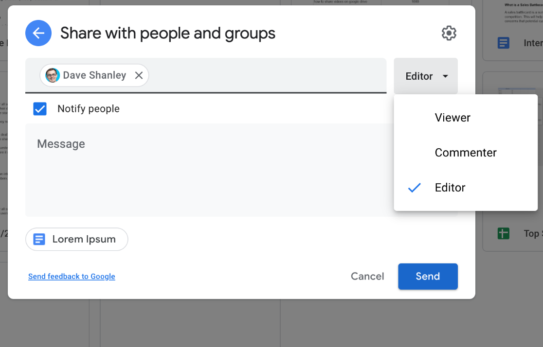 Write the email addresses in the "People" field