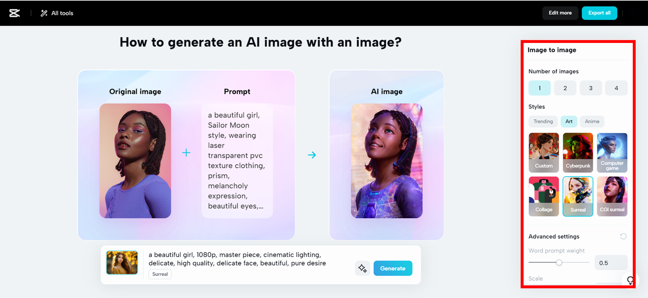 generate AI photo