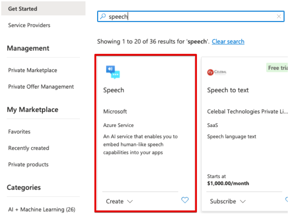 Microsoft Azure Speech to Text