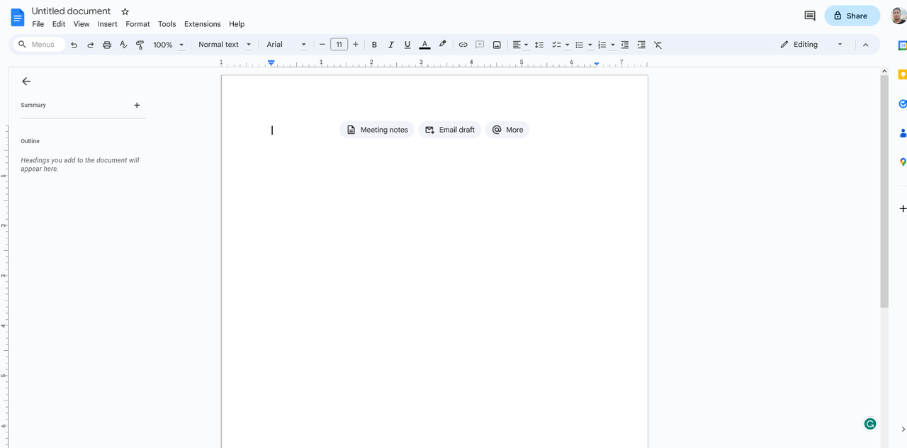 Google Docs voice typing