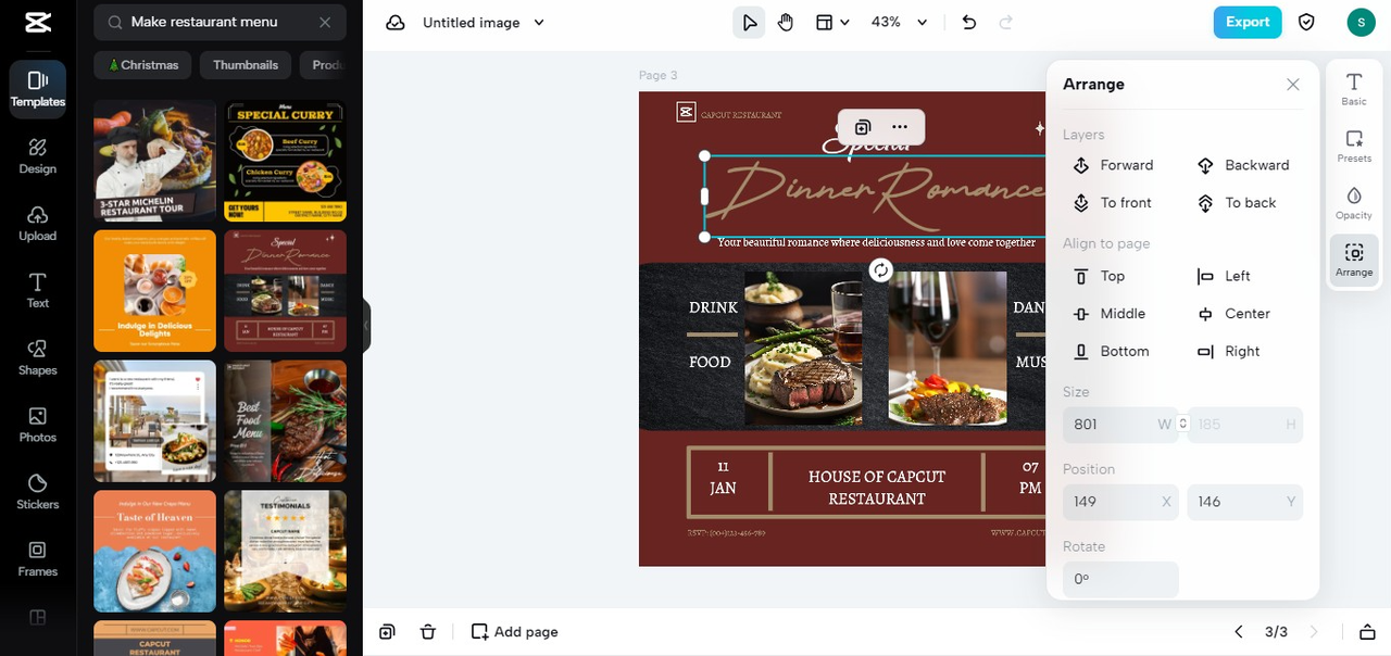 make restaurant menu