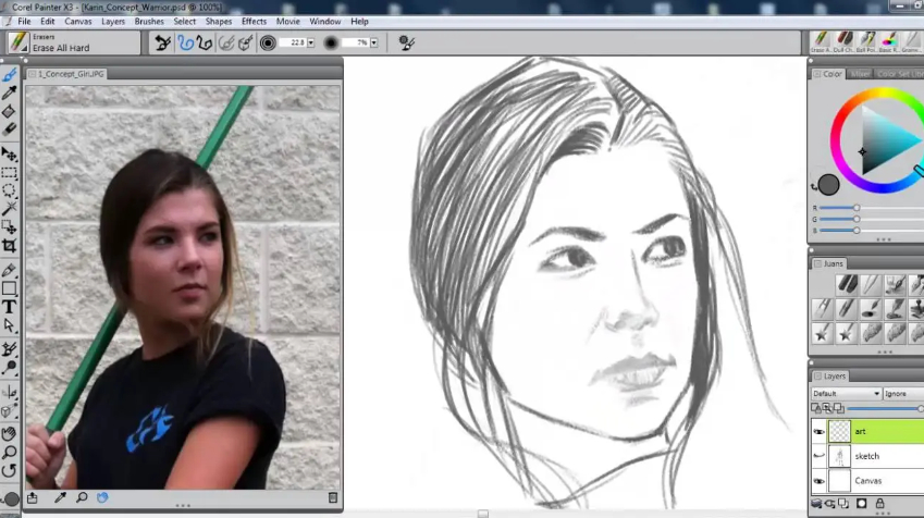 Turn photo to sketch with Corel Painter