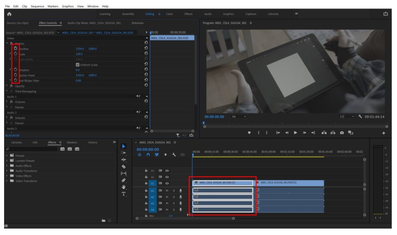 How to add keyframes in Adobe Premiere Pro?