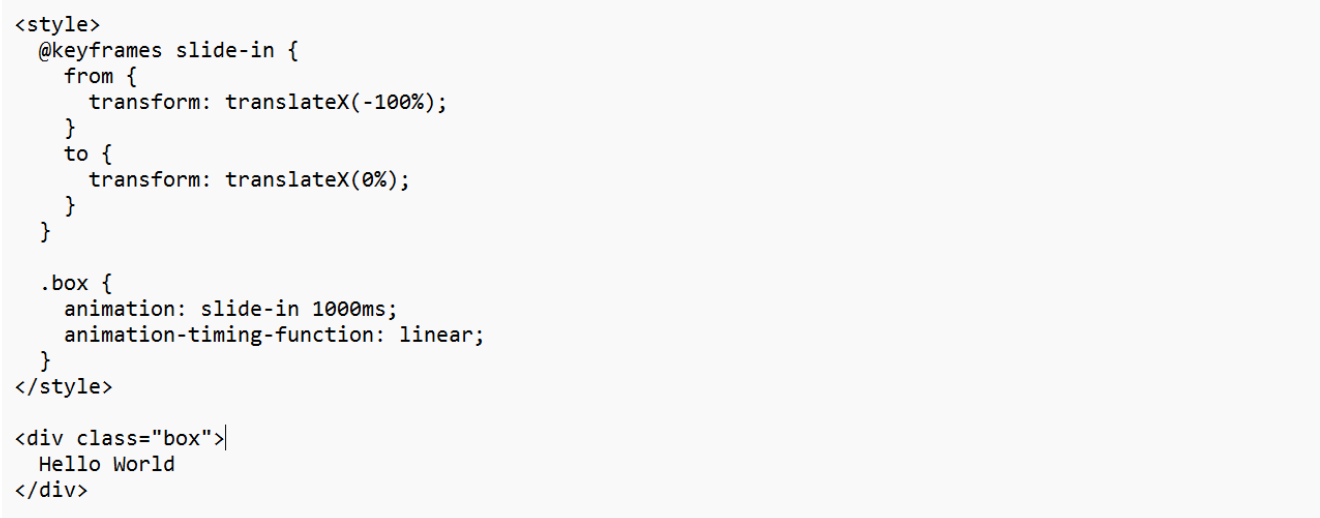 Keyframe timing function 