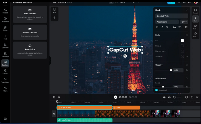 CapCut online video editor