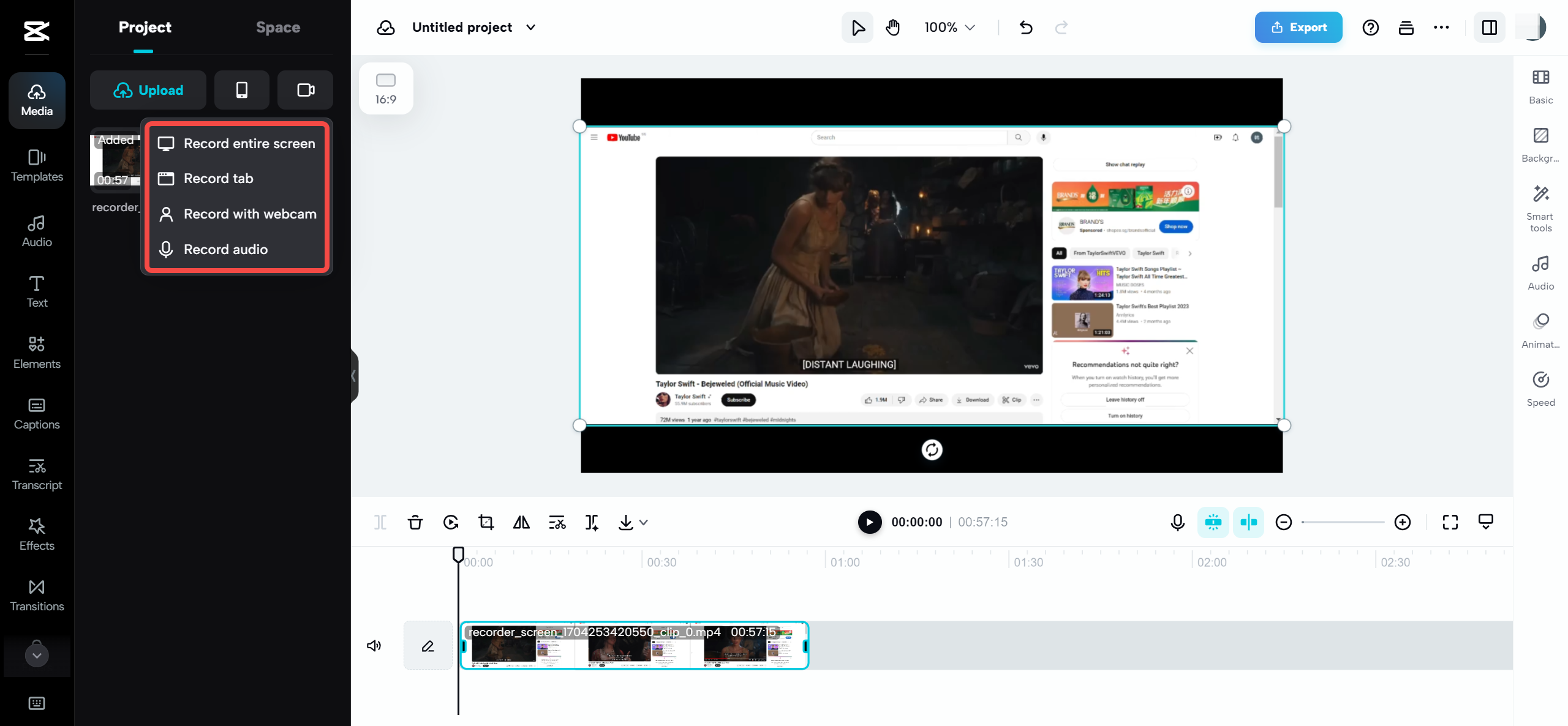 CapCut online video editor