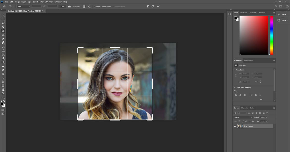 Adobe Photoshop’s editing interface