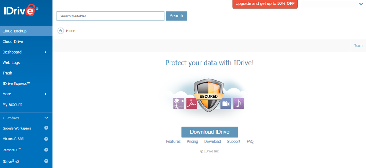 iDrive's interface