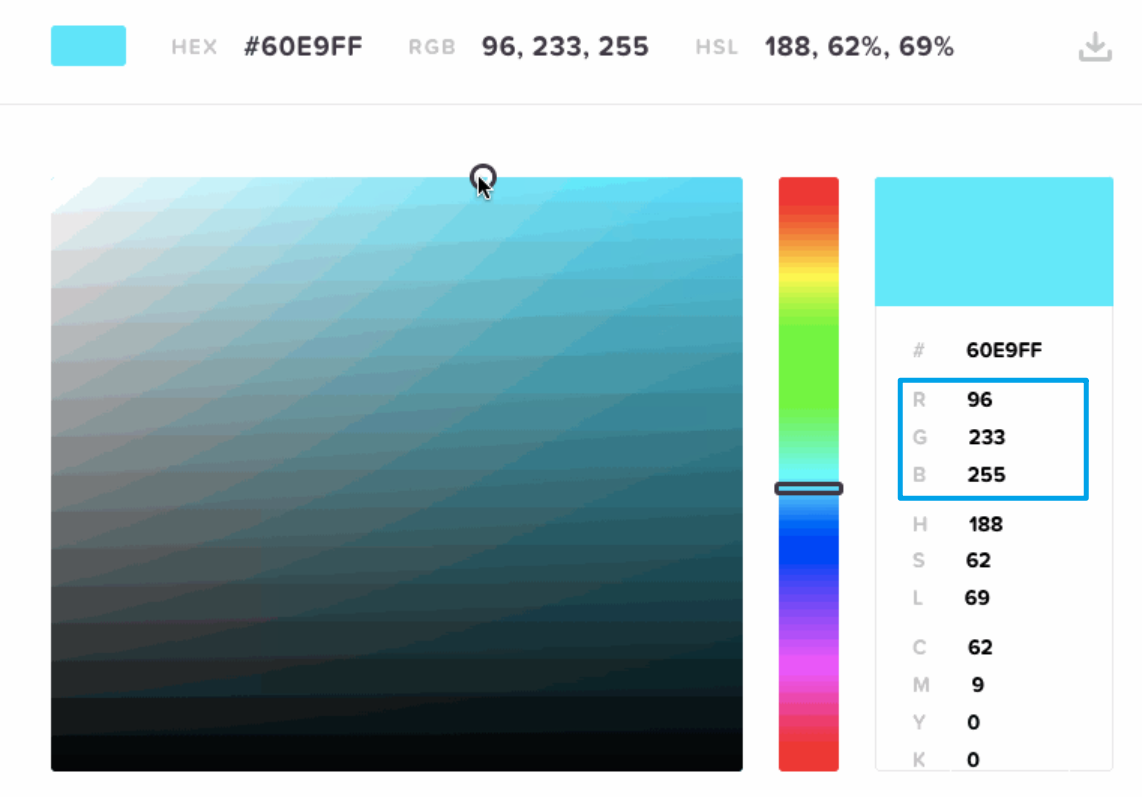 RBG and HEX Codes