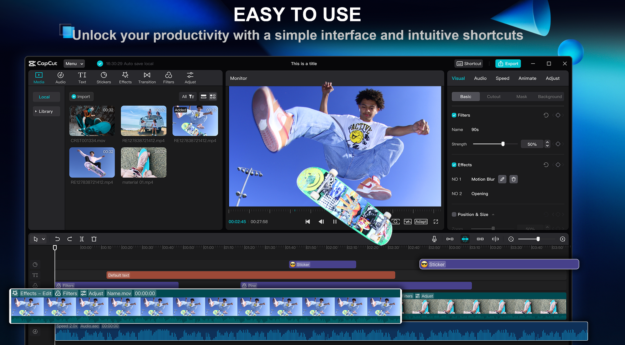 Stabilize videos with CapCut desktop editor