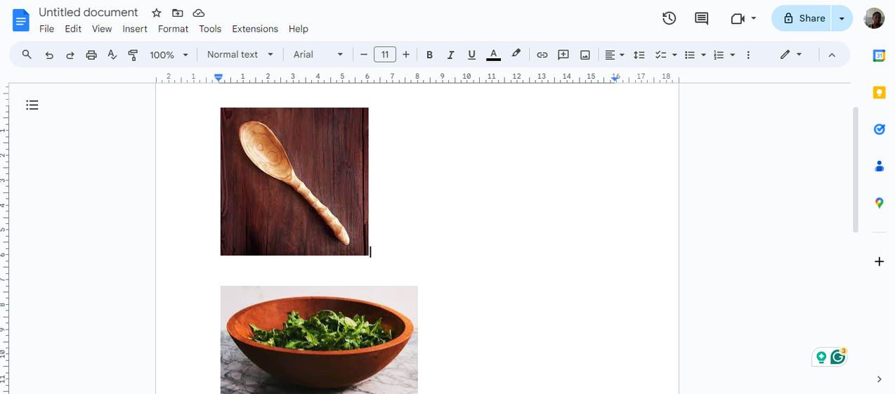 Edit images in Google Docs