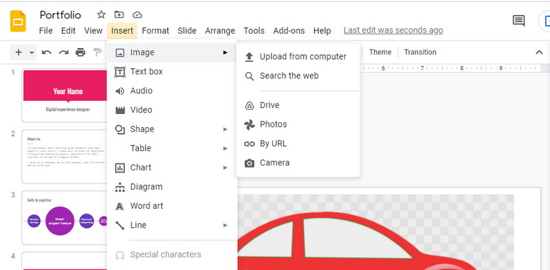 Insert image in Google Slides