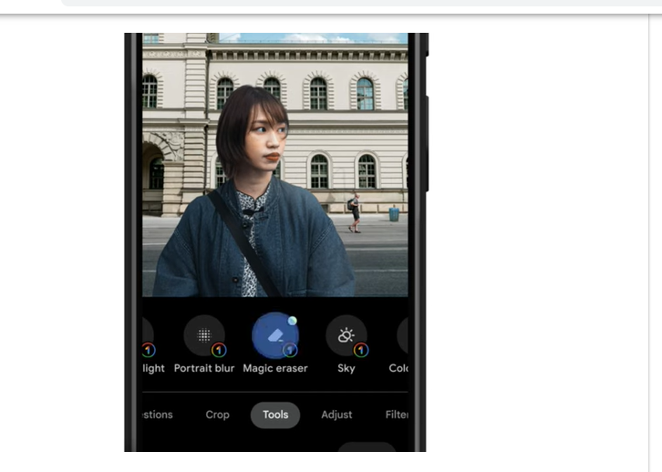 Edit image with Magic eraser in Google Photos