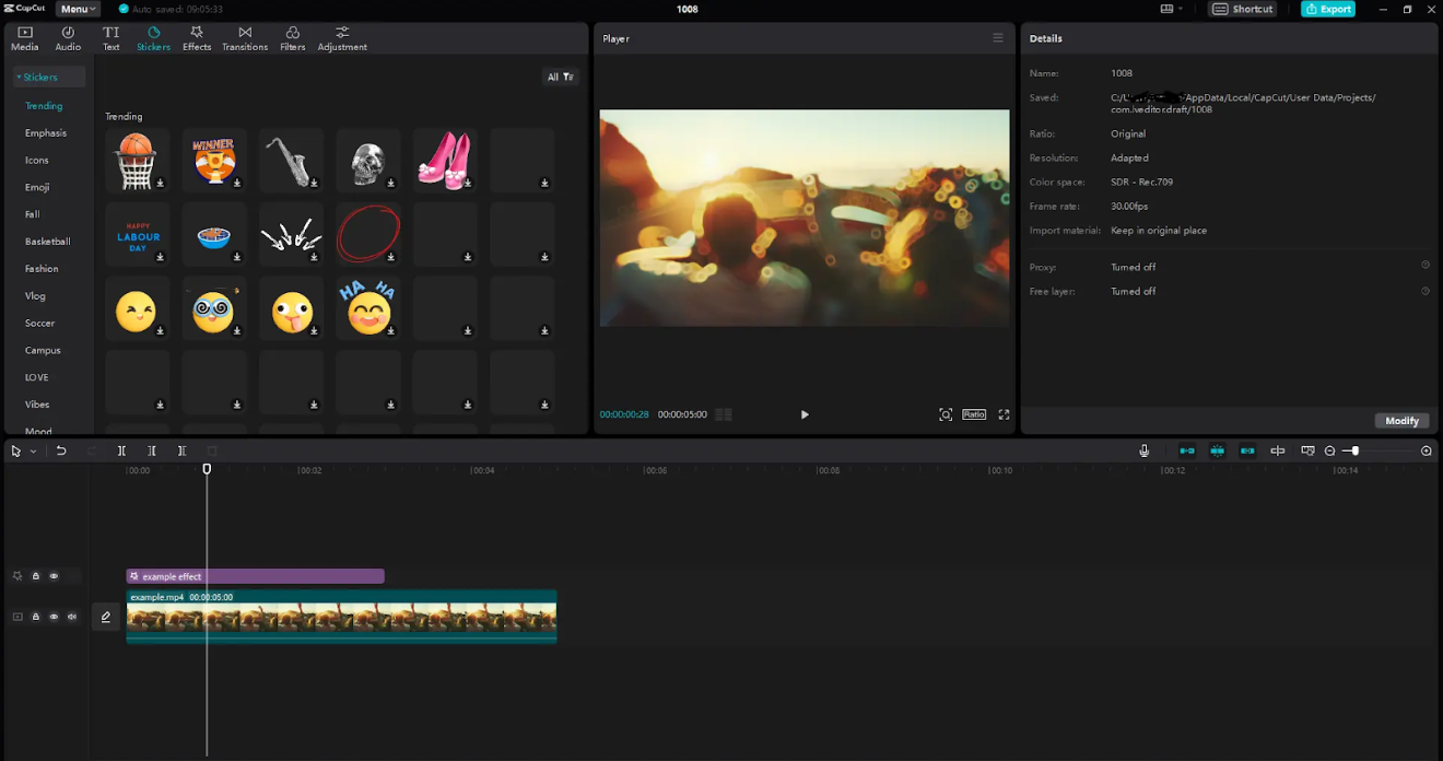 Video features of CapCut desktop video editor