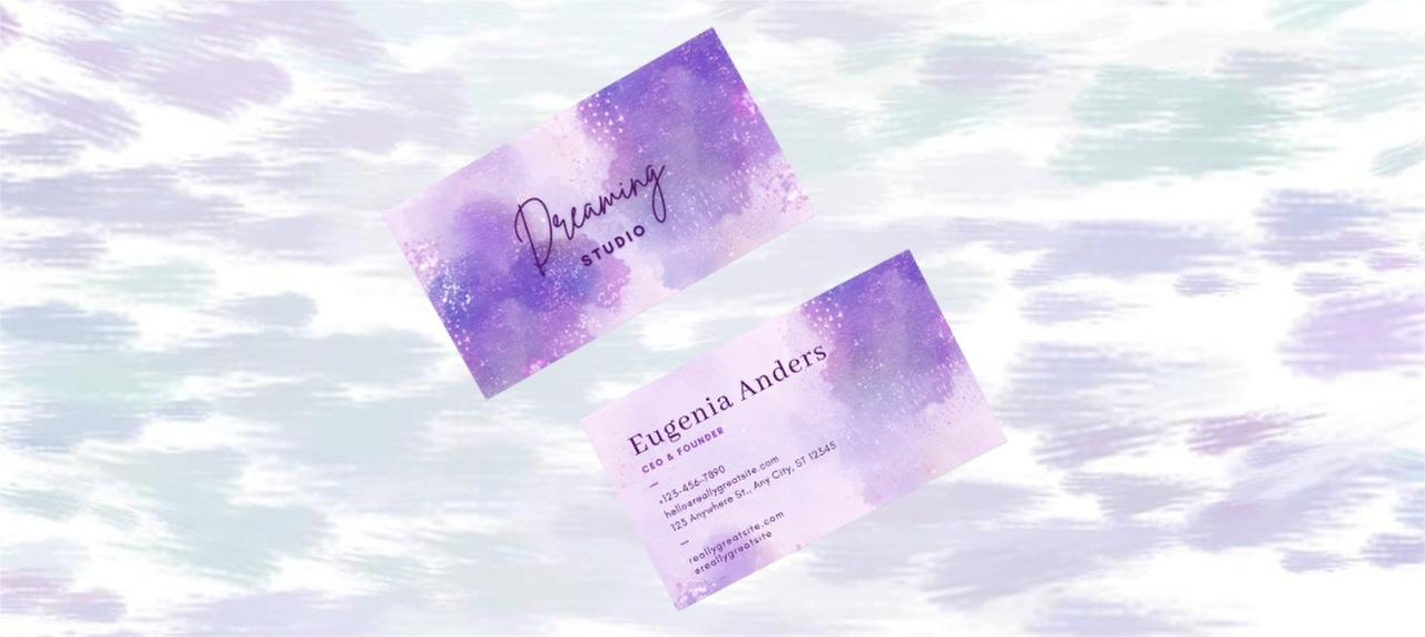 Pastel purple business card