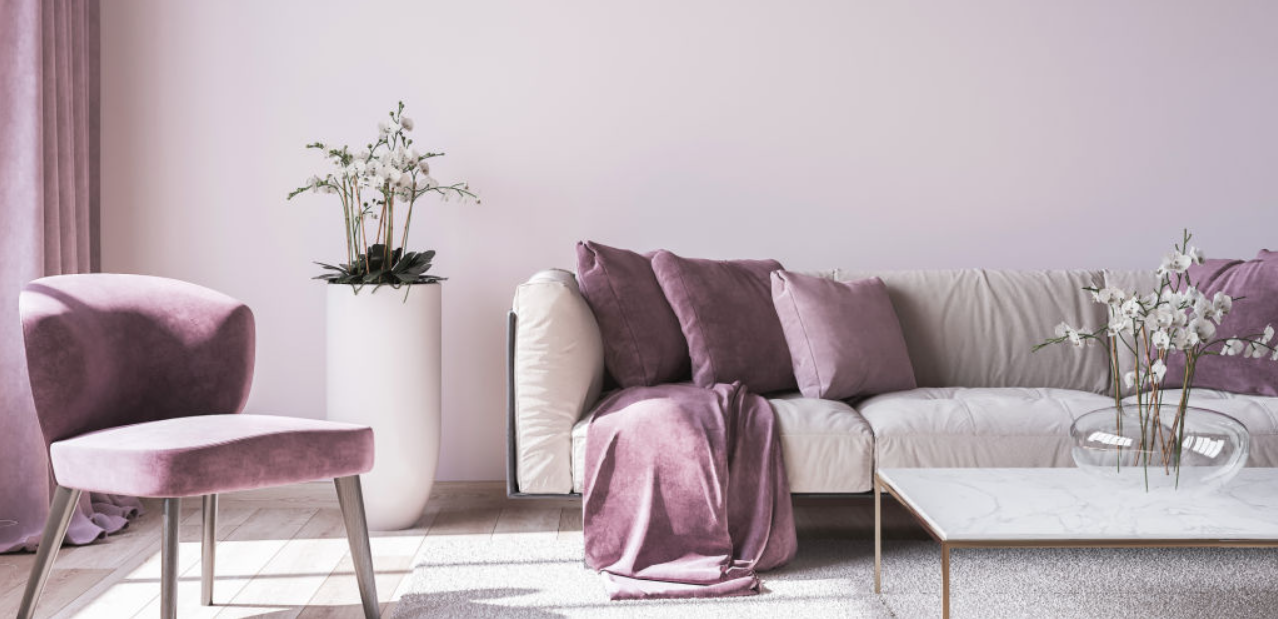 Pastel purple interior decoration