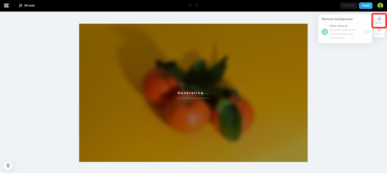  Auto removal of background in CapCut