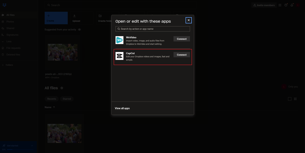 how to integrate Dropbox with CapCut Web to edit Dropbox videos