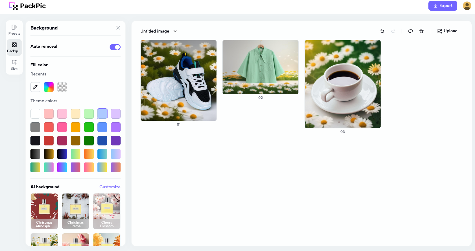 Add product background