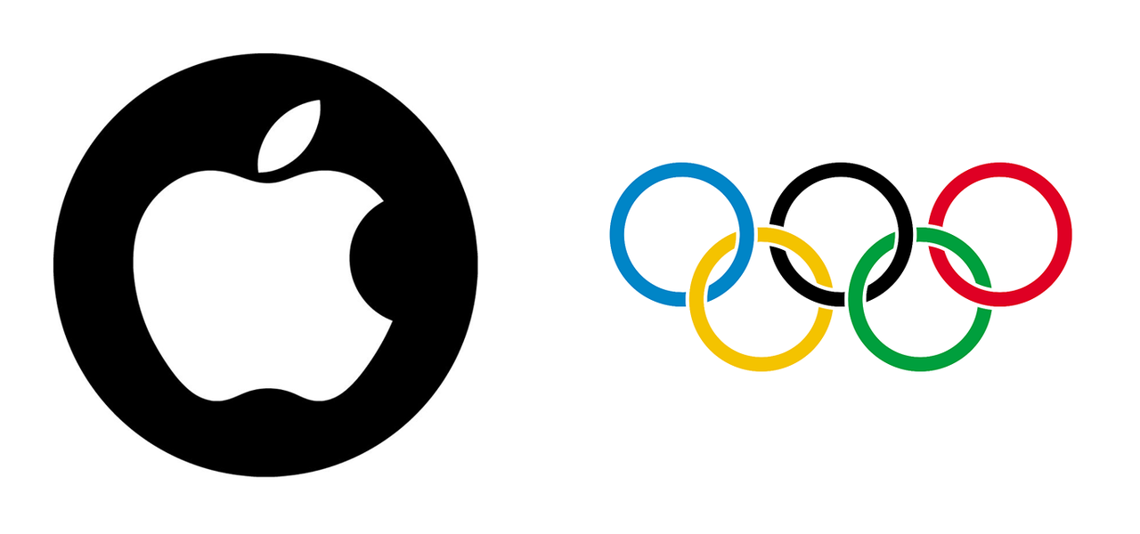 Apple and Olympics symbolic circle logos