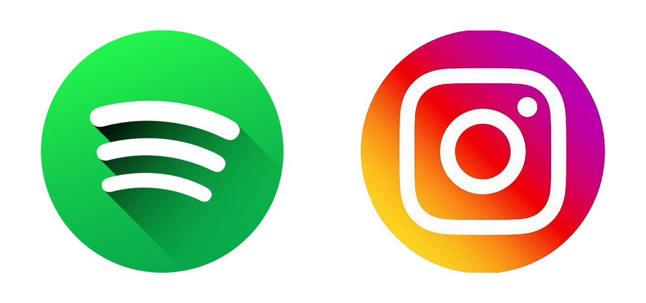 Spotify and Instagram gradient circle logo