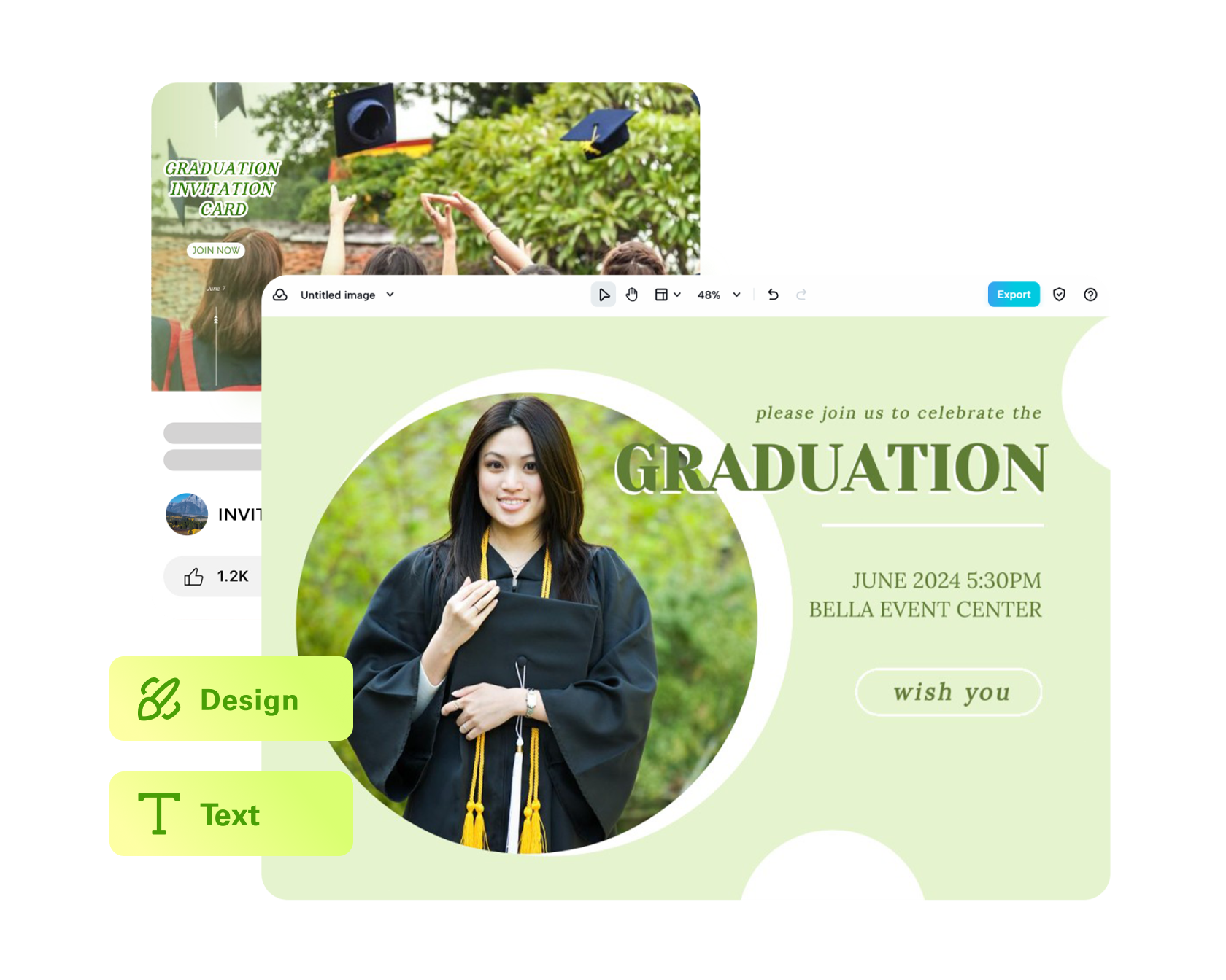 Graduation Invitation Online Maker: Printable for Free for Free Printable Graduation Invitation Cards