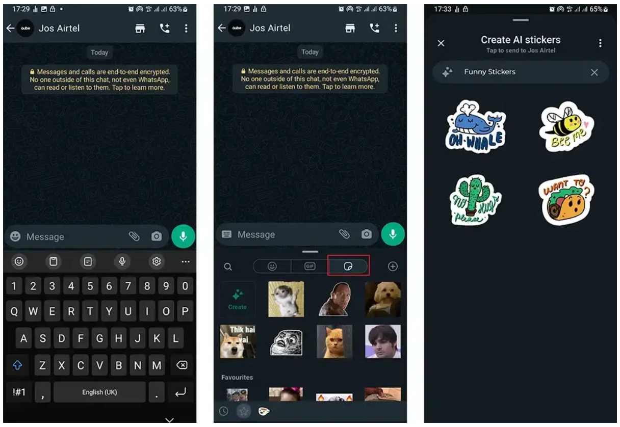 How to use the AI sticker generator on WhatsApp