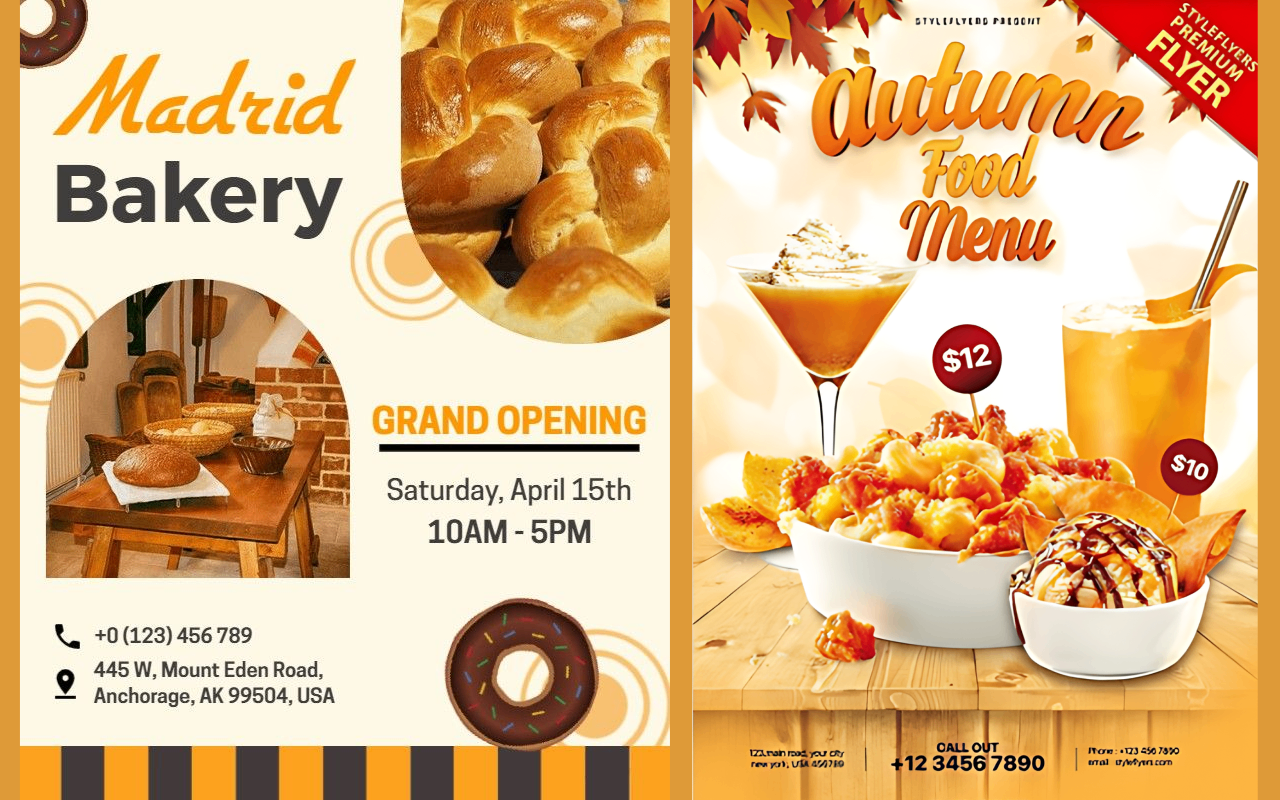 Food restaurant flyer design by occasion