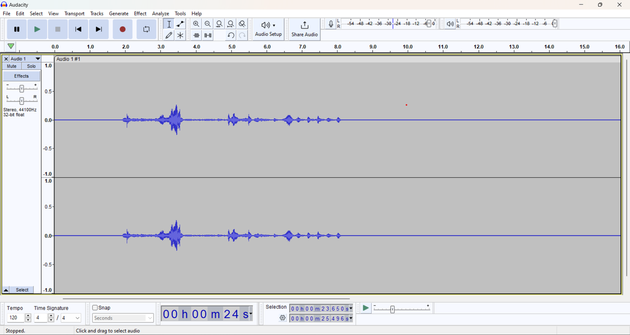 a screenshot of Audacity application interface