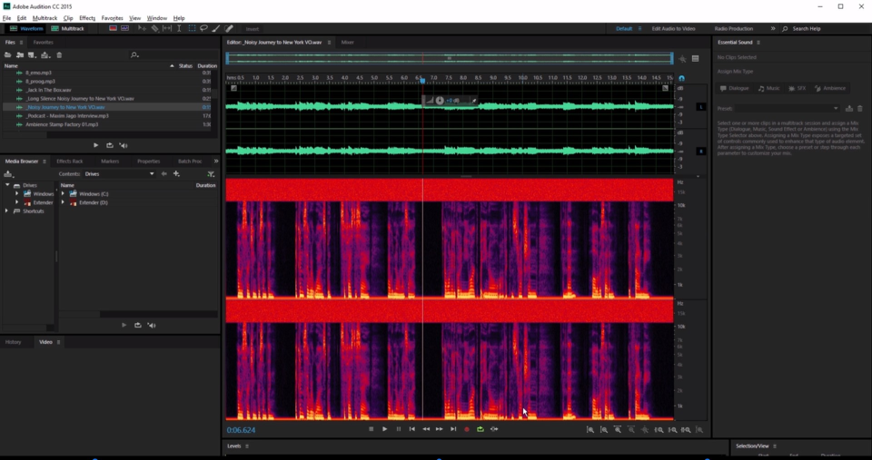 screenshot of Adobe Audition application interface