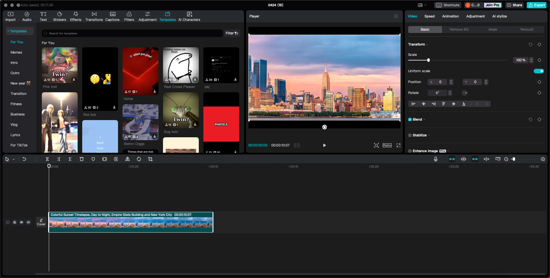 CapCut video editor